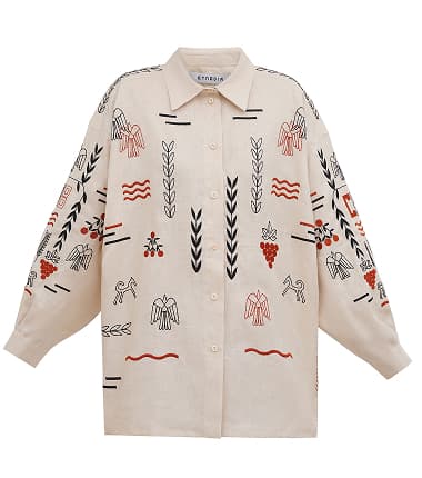 white Gorgany's vyshyvanka